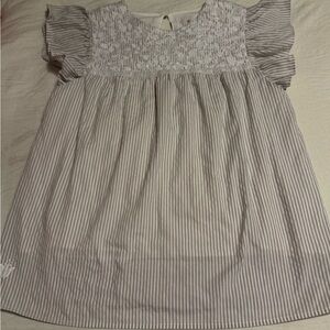 Striped Ruffle Sleeve Blouse